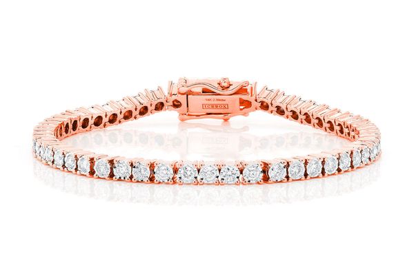 6pt Miracle Set Diamond Bracelet 14k Solid Gold 2.75ctw