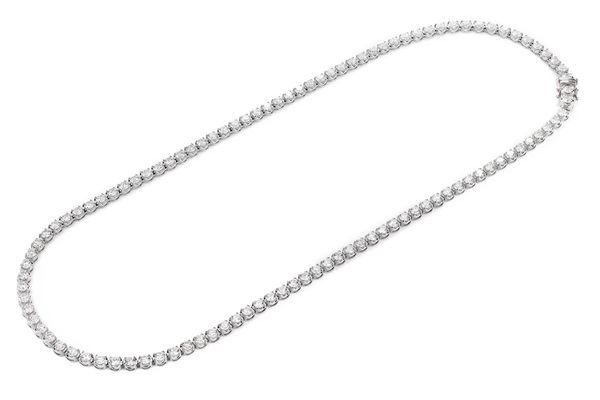 16pt Crown Set Diamond Tennis Necklace 14k Solid Gold 17.00ctw