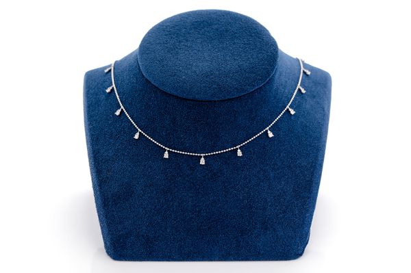 Droplet Diamond Necklace 14k Solid Gold 0.50ctw