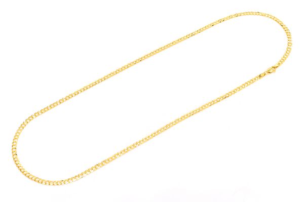 4.5MM Flat Curb Link 14k Solid Gold Chain