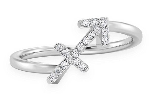 Sagittarius Zodiac Diamond Ring 14k Solid Gold 0.10ctw