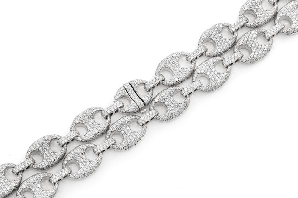 10MM Mariner Link Diamond Chain 14k Solid Gold 18.50ctw