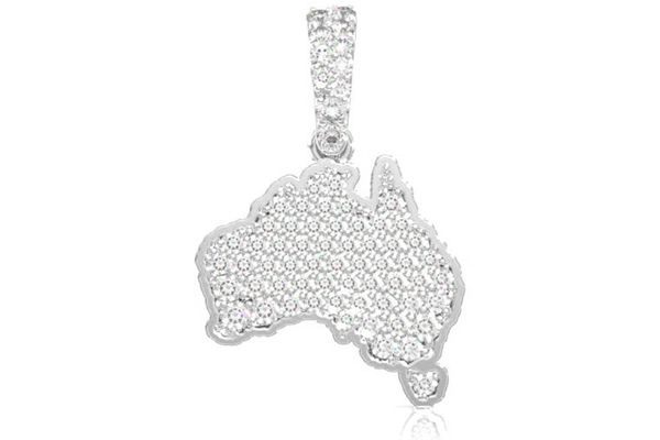 Australia Diamond Pendant 14k Solid Gold 0.35ctw