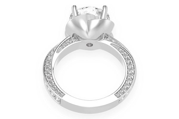 3.00ct Round Solitaire - Flower Petal Halo - Diamond Engagement Ring - All Natural Vs Diamonds