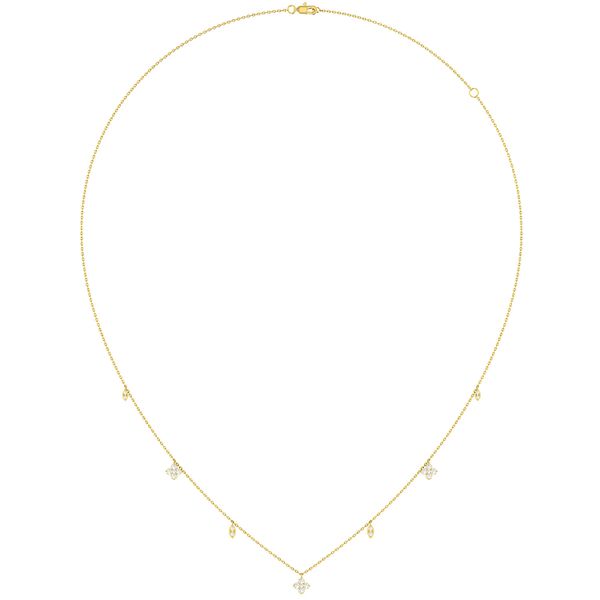 Clover Dangle Necklace 14k   .25ctw