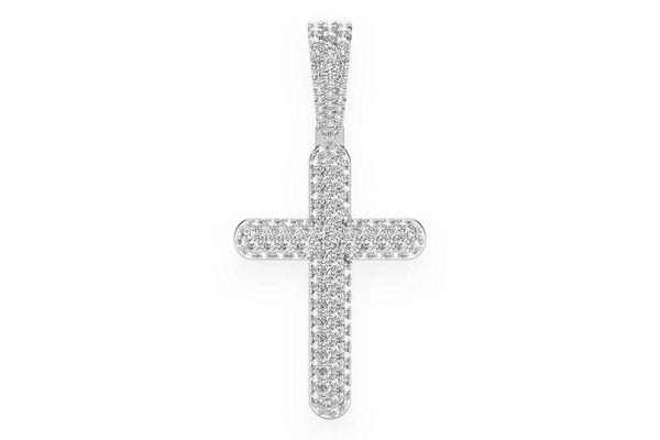 Bubbly Cross Diamond Pendant 14k Solid Gold 1.10ctw