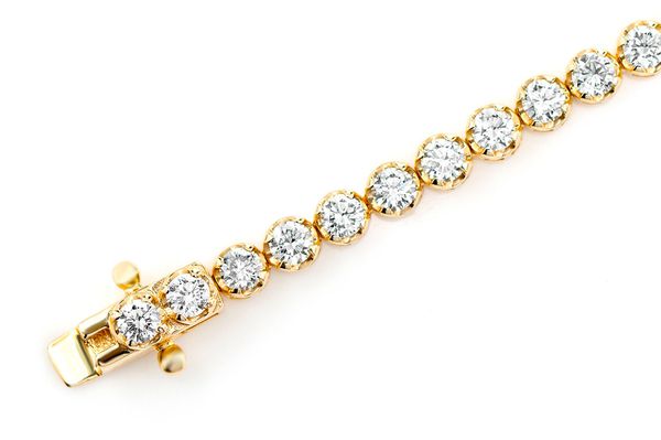 6pt Crown Set Diamond Tennis Bracelet 14k Solid Gold 3.00ctw 