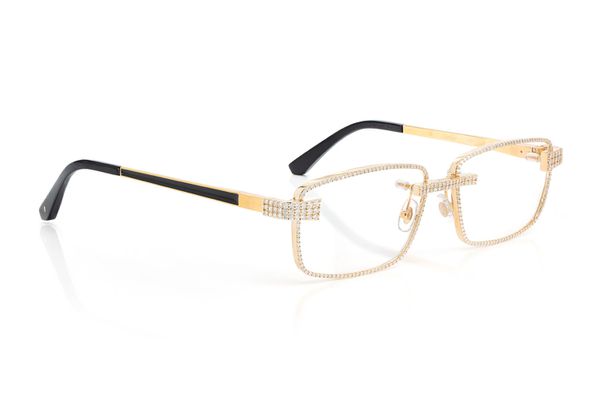 Cartier Glasses Iced Out Diamond Rims - 4.35ctw - Yellow Gold