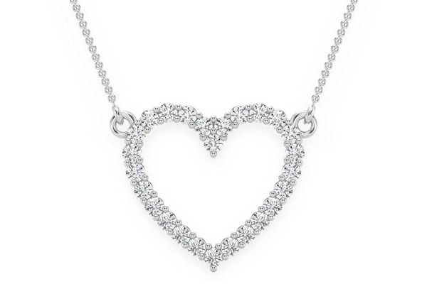 Open Heart Diamond Necklace Connected 14k Solid Gold 0.35ctw