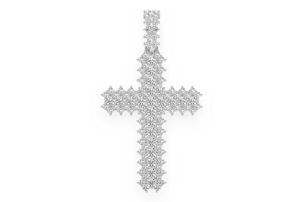 Jagged Cross Diamond Pendant 14k Solid Gold 1.75ctw