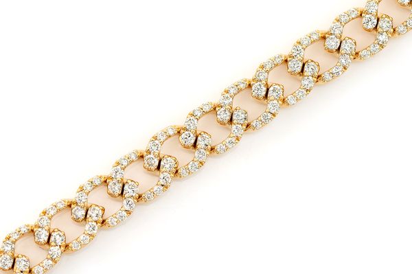 6MM Elongated Miami Cuban Diamond Bracelet 14k Solid Gold 3.75ctw