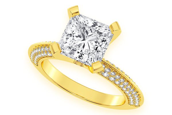 Kifey - 2.00ct Princess Cut Solitaire - Knife Edge - Diamond Engagement Ring - All Natural