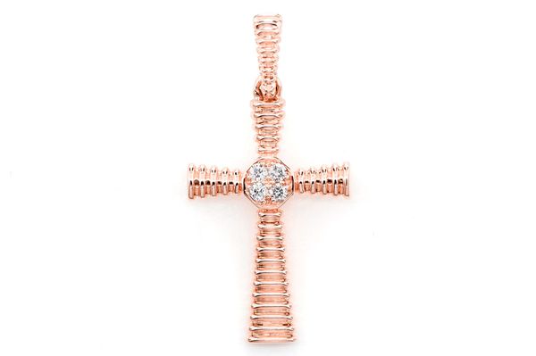 Dutch Cross Pendant Diamond Accent 14k Solid Gold 0.05ctw 