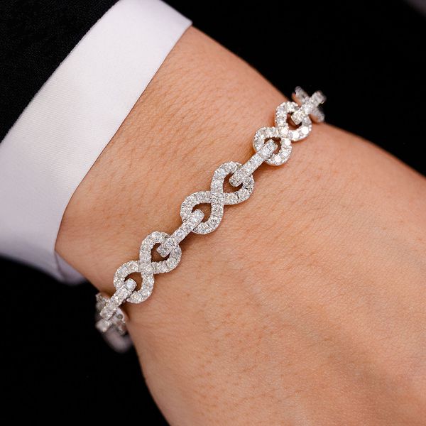 Infinity Link Diamond Bracelet 14k Solid Gold 12.25ctw