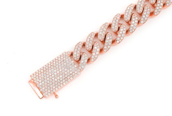 16MM Miami Cuban Diamond Bracelet 14k Solid Gold 12.25ctw