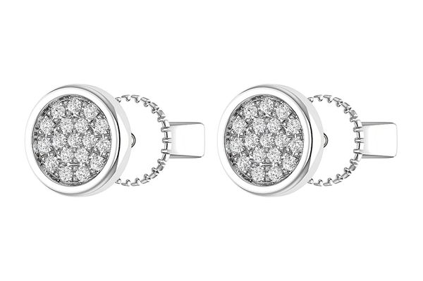 Bezel Set Cluster Stud Earrings 14k   