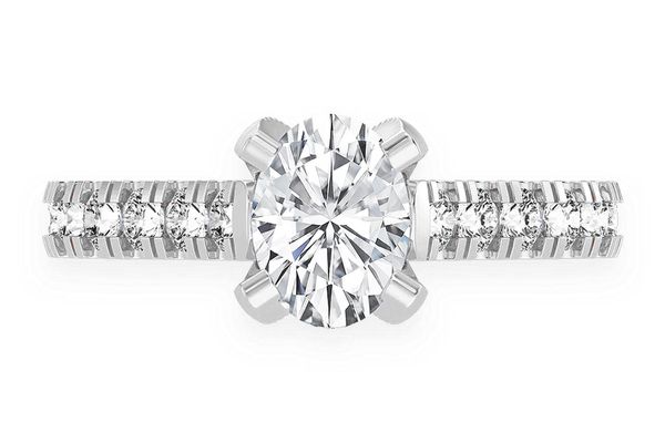 1.00ct Oval Solitaire - Single Row Scallop - Diamond Engagement Ring - All Natural Vs Diamonds