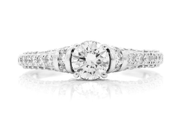 0.50ct Round Cathedral Engagement Ring - All Natural