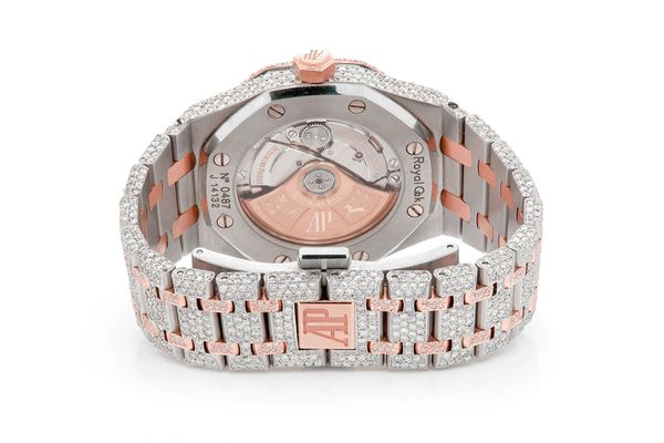 Audemars Piguet Royal Oak 18k Rose Gold & Steel 41MM - Fully Iced Out