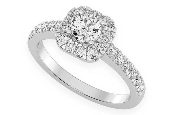 Thav - 1.00ctw Square Halo - Diamond Engagement Ring - All Natural