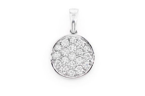 Circle Medallion Diamond Pendant 14k Solid Gold 0.33ctw