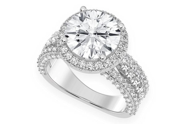 Tripp - 3.00ct Round Solitaire - Three Row - Diamond Engagement Ring - All Natural Vs Diamonds