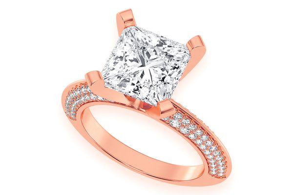 Kifey - 3.00ct Princess Solitaire - Knife Edge - Diamond Engagement Ring - All Natural Vs Diamonds