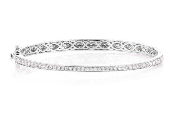 Bubbly Two-sided Diamond Bangle Bracelet 4.00ctw 14k Solid Gold