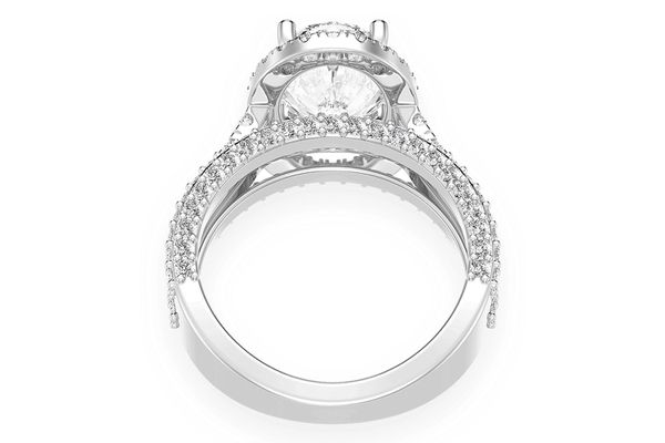 Tripp - 3.00ct Oval Solitaire - Three Row - Diamond Engagement Ring - All Natural Vs Diamonds