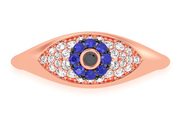 Evil Eye Diamond Ring 14k Solid Gold 0.30ctw