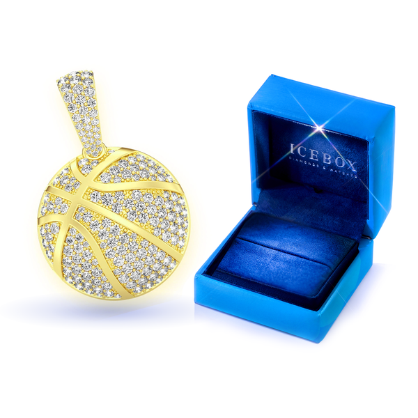 Basketball Diamond Pendant 14k Solid Gold 2.00ctw