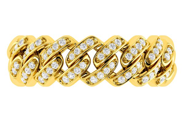 Cuban Link Diamond Ring 14k Solid Gold 0.15ctw