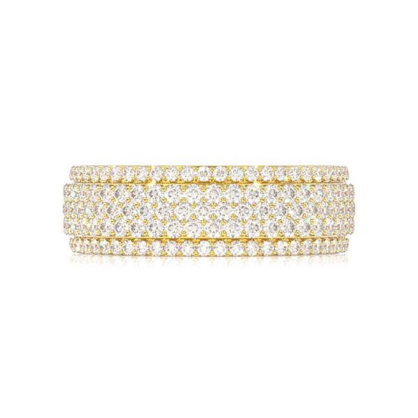 Multi Row Diamond Pave Band 14k Solid Gold 1.00ctw