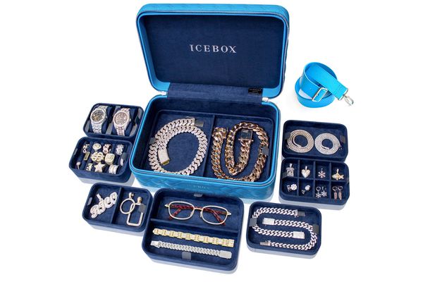 Icebox Leather World Traveler Jewelry Case - 2 Watches