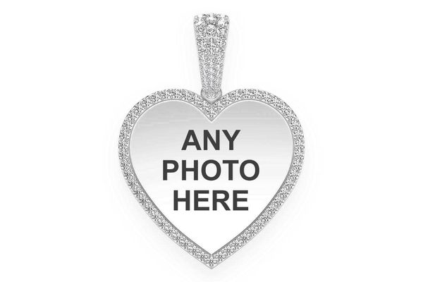 Heart Picture Diamond Pendant 14k Solid Gold 1.25ctw