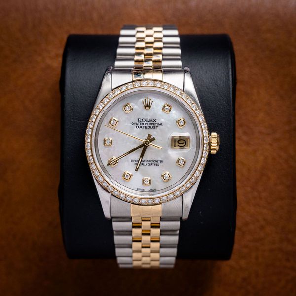 Rolex Datejust 36 - Ss/18ky 1.28ctw Jubilee Custom Dia Bezel (1995) - Nc