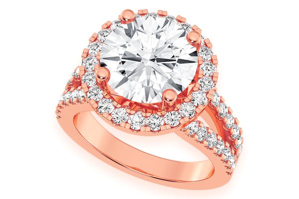 3.00ct Round Solitaire - Two Row Split - Diamond Engagement Ring - All Natural Vs Diamonds