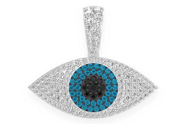 Evil Eye Diamond Pendant 14k Solid Gold 0.85ctw