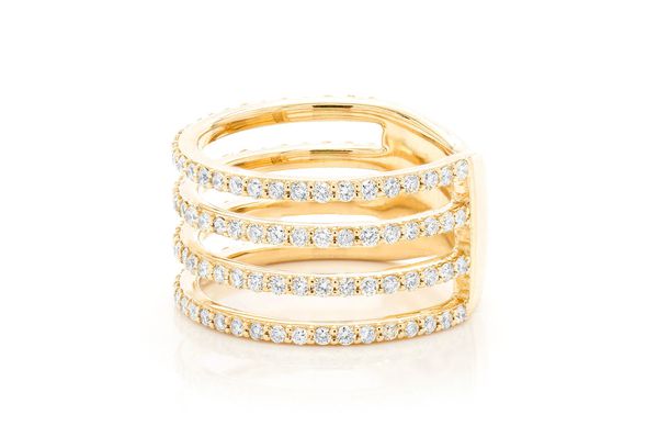 Icebox - Four Row Split Band Ring 14K