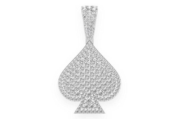 Spade Double Layer Diamond Pendant 14k Solid Gold 2.00ctw