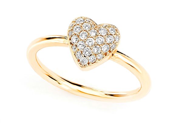 Diamond Bubbly Heart Ring 14k Solid Gold 0.20ctw