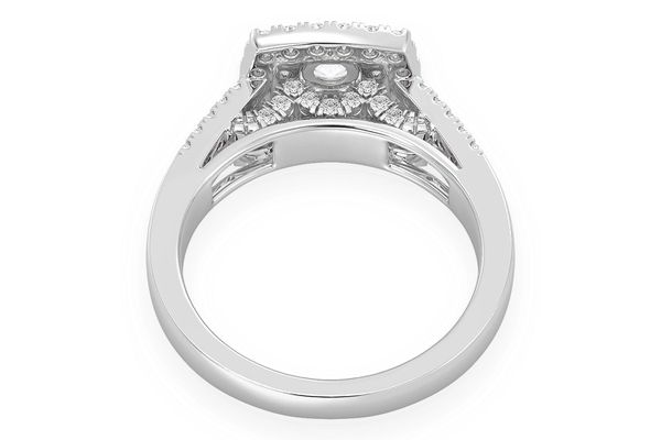 .75ctw - Round Double Halo Split Shank - Diamond Engagement Ring - All Natural