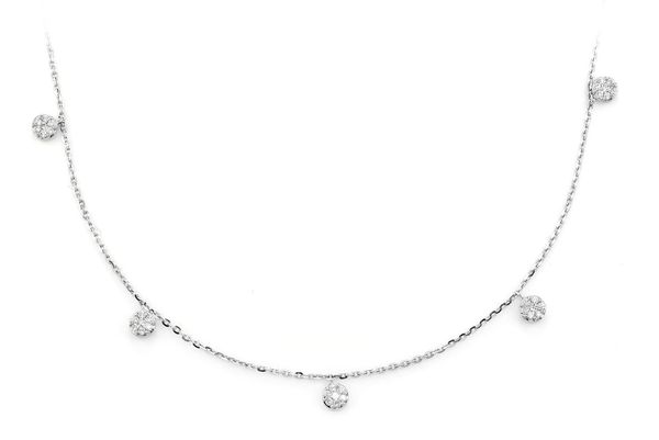 Dangling Diamond Disc Necklace 14k Solid Gold 0.20ctw 