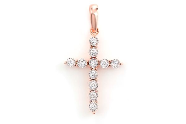 Tiny Diamond Cross 14k Solid Gold 0.05ctw