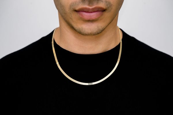 4MM Herringbone 14k Solid Gold Chain 20in