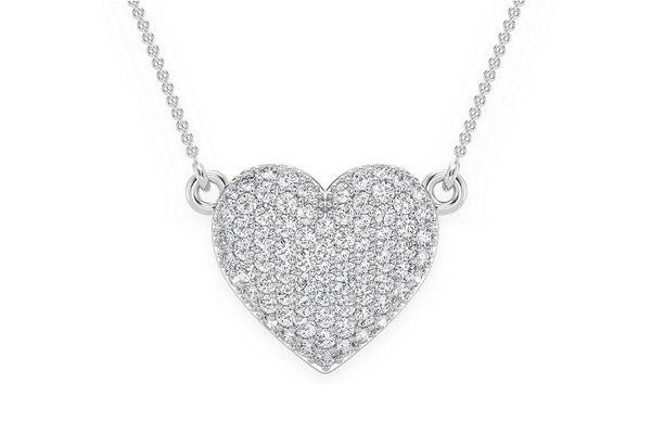 Bubbly Heart Diamond Necklace Connected 14k Solid Gold 0.25ctw