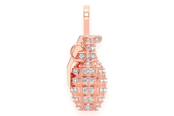 Grenade Diamond Pendant 14k Solid Gold 0.40ctw