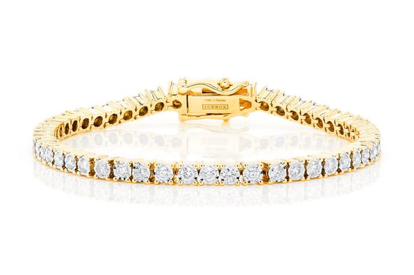 6pt Miracle Set Diamond Bracelet 14k Solid Gold 2.75ctw