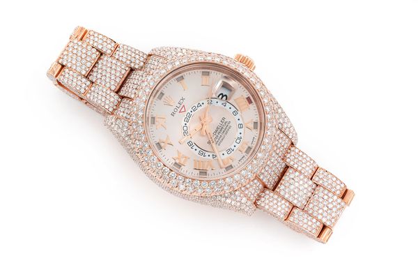 Rolex Sky Dweller (326930) 18k Rose Gold - 24.30ctw Fully Iced Out