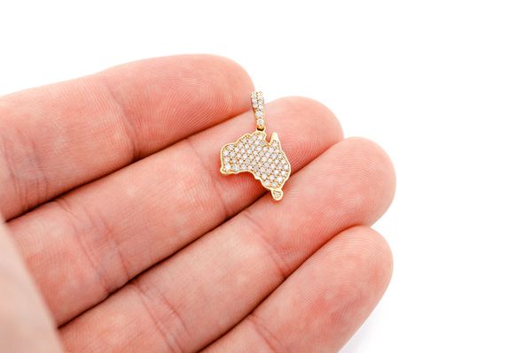 Australia Diamond Pendant 14k Solid Gold 0.35ctw